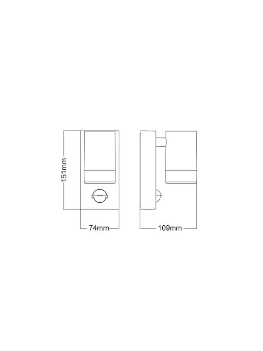 Aca Wall-Mounted Outdoor Spot GU10 IP65 10.9x15.1εκ.