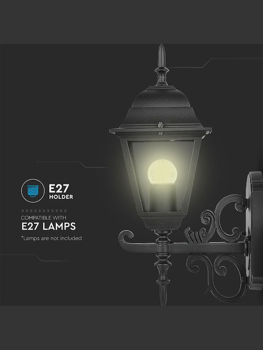 V-TAC Επιτοίχιο Εξωτερικό Φαναράκι E27 IP44 14.8x40x14.8εκ.