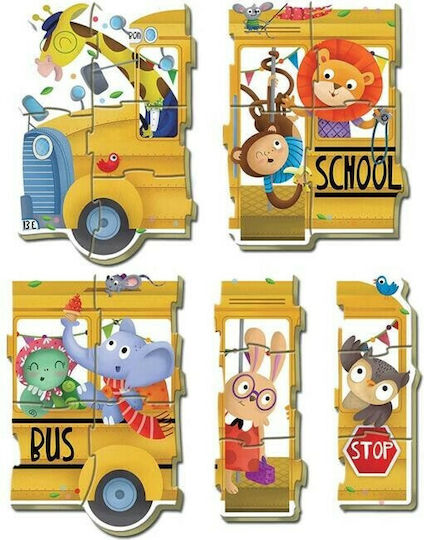 Puzzle pentru Copii Animals School Bus pentru 2+ ani+ Ani 19buc Educa