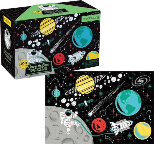 Kids Puzzle Outer Space Glow in the Dark for 5+ years+ Years 100pcs Mudpuppy