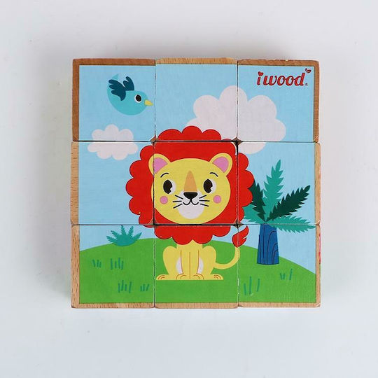 Ξύλινο Παιδικό Puzzle Forest Animal Cubes 9pcs iwood
