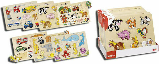 Puzzle Pentru Copii Din Lemn Pegged Pentru 1+ Ani 7 Piese (Diverse Modele) 1 Buc Goki