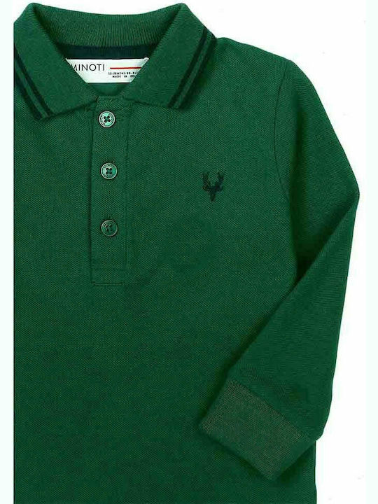 Minoti Kids' Polo Long Sleeve Green