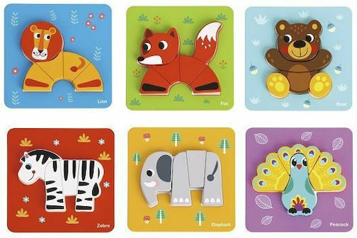 Ξύλινο Παιδικό Puzzle Mini Animals για 1+ Ετών 34pcs Tooky Toys