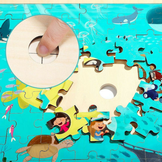 Ξύλινο Παιδικό Puzzle Underwater World για 4+ Ετών 100pcs Top Bright