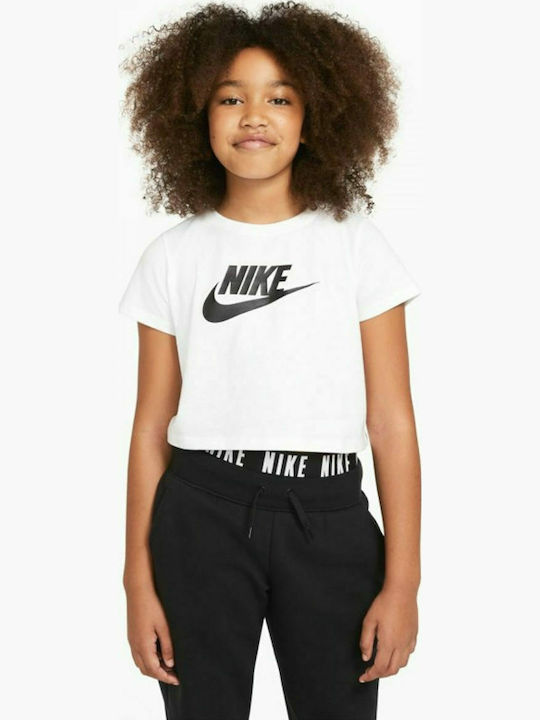 Kids' Crop Top Short Sleeve White Futura