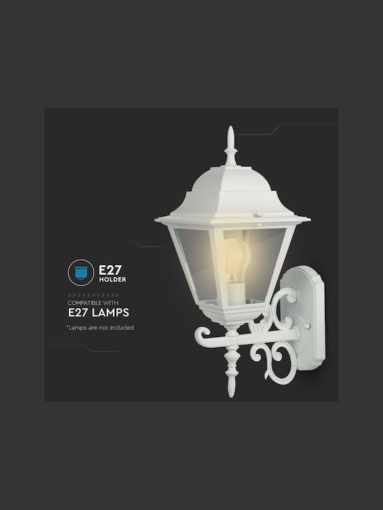V-TAC Επιτοίχιο Εξωτερικό Φαναράκι E27 IP44 18.5x44.5x44.5εκ.