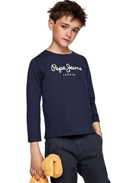 Kids' Shirt Long Sleeve Navy Blue New Herman