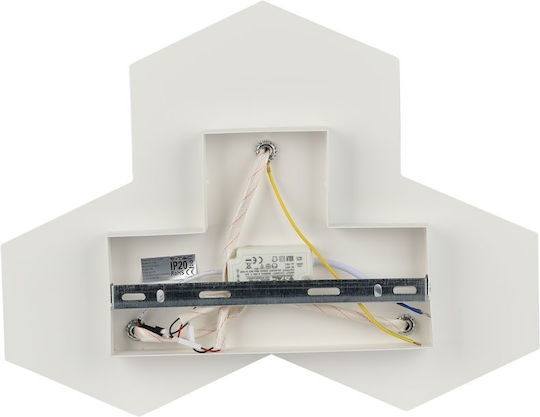 V-TAC Modern Leuchte Wand mit Integrierter LED und Warmweißes Licht 44x33.5x7.5cm