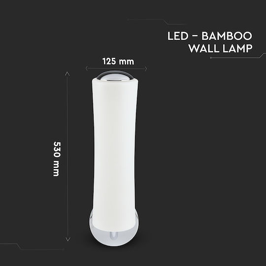 V-TAC VT-7025 Modern Leuchte Wand mit Integrierter LED und Warmweißes Licht 12.5x42cm