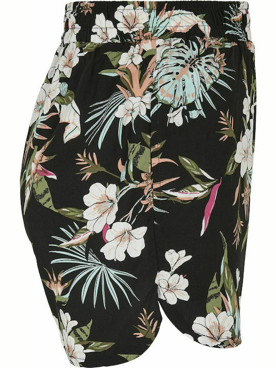 TB3435 Pantaloni Scurți Pentru Femei Negri Tropicali