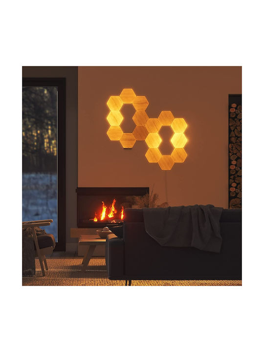Nanoleaf Smart Διακοσμητικό Φωτιστικό LED Θερμό Λευκό 4000K Hexagon 3τμχ