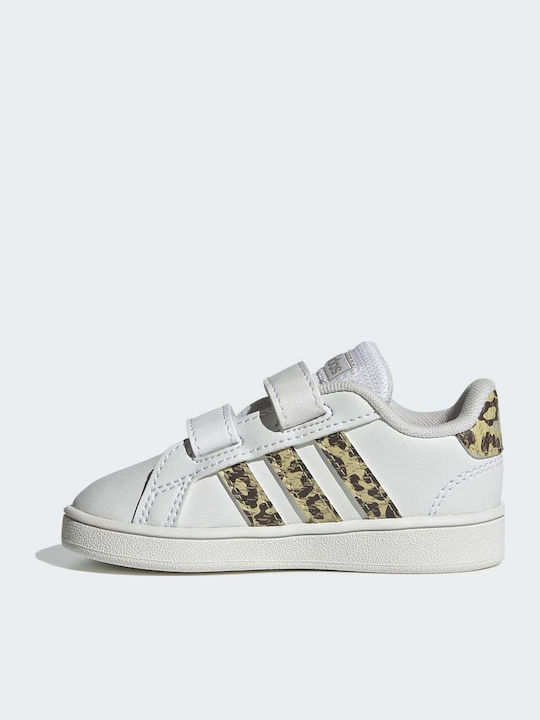 Grand Court Παιδικά Sneakers με Σκρατς Cloud White / Champagne Met.