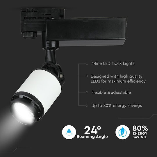V-TAC Single LED Cool White Spot in Black Color