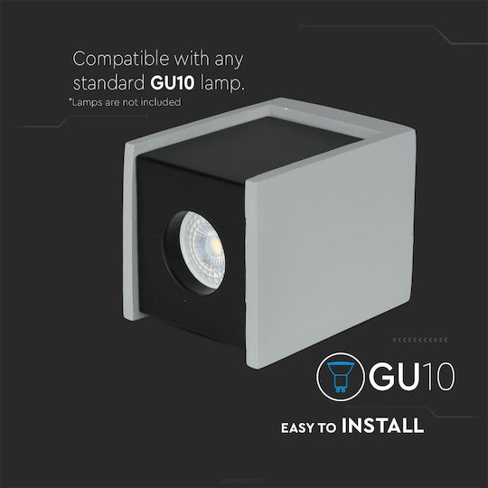 V-TAC VT-860 Μονό Σποτ με Ντουί GU10 σε Γκρι Χρώμα