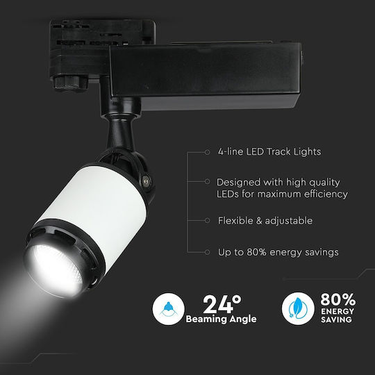 V-TAC Single LED Cool White Spot in Black Color