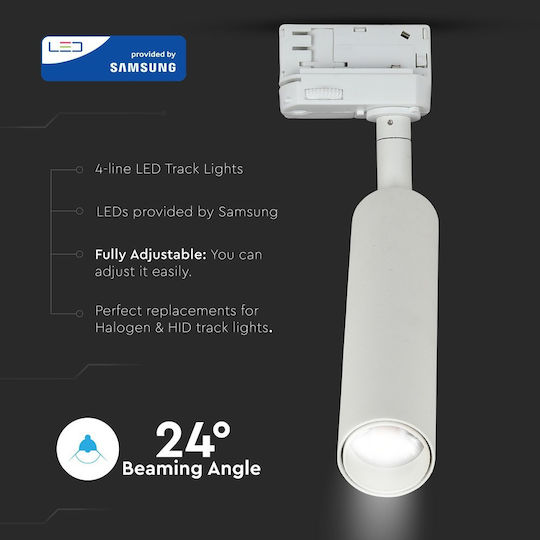 V-TAC VT-420 Μονό LED Ψυχρό Λευκό Σποτ σε Λευκό Χρώμα
