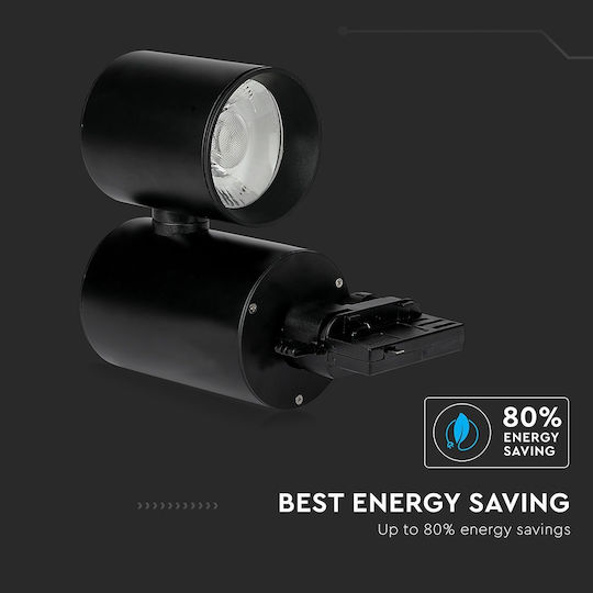 V-TAC Single LED Cool White Spot in Black Color