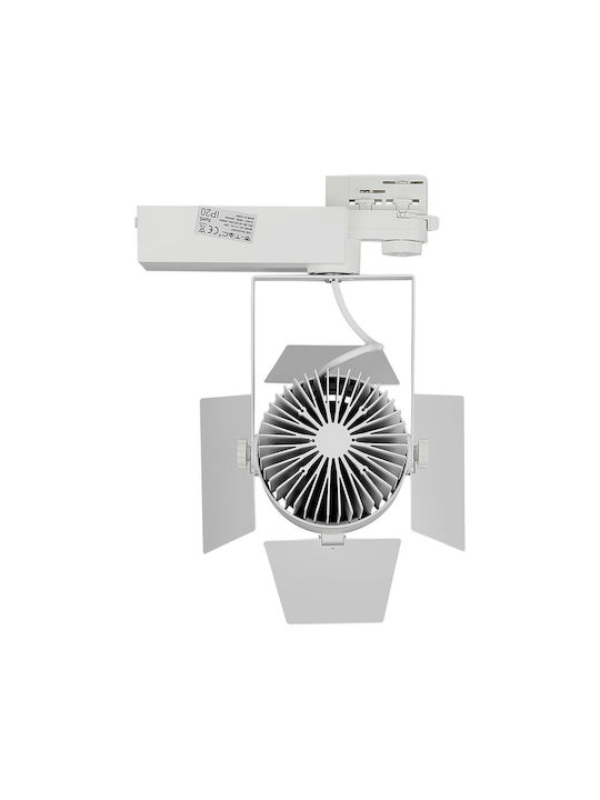 V-TAC VT-433 Μονό LED Ψυχρό Λευκό Σποτ σε Λευκό Χρώμα