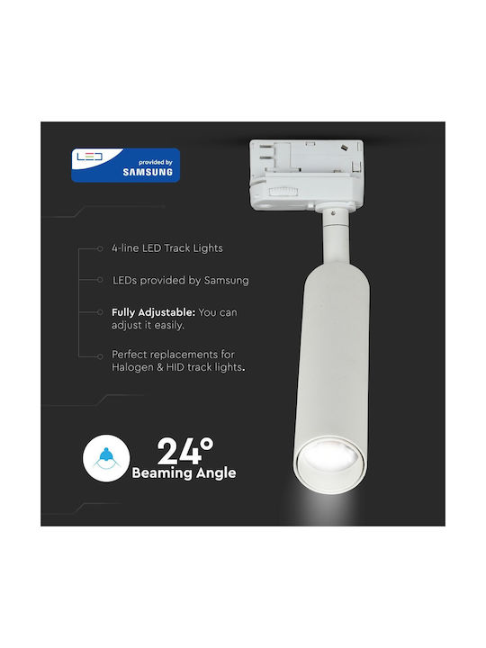 V-TAC Monos LED Alb Rece Spot în Culoare Alb
