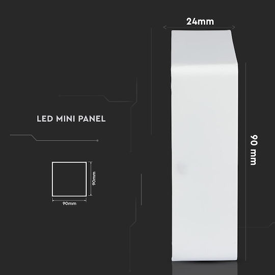 V-TAC Τετράγωνο Εξωτερικό LED Panel 6W με Ψυχρό Λευκό Φως 6400K 18x18εκ.