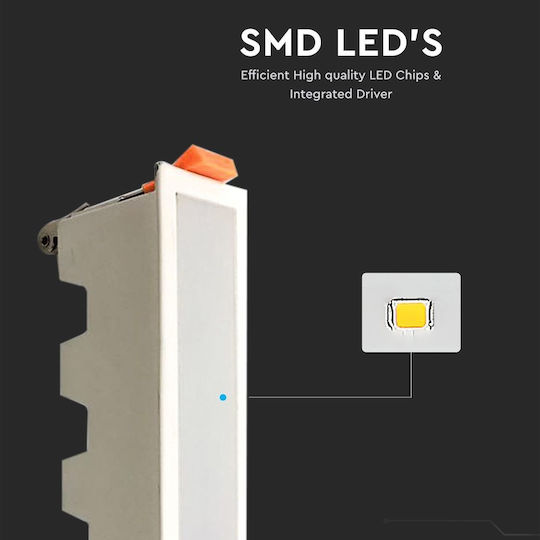 V-TAC Parallelogramm Vertieft LED Panel 10W mit Warmes Weiß Licht 3000K