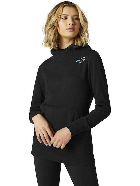 Fox Women's Long Hooded Fleece Sweatshirt Black