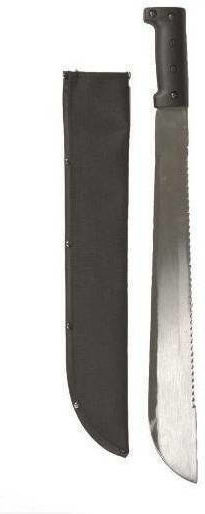 Mil-Tec 18' Machete Steel With Sawback Machete Black with Blade made of Steel in Sheath