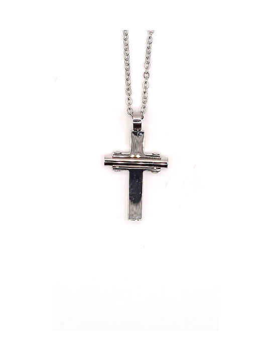 Visetti Herren Kreuz aus Stahl mit Kette