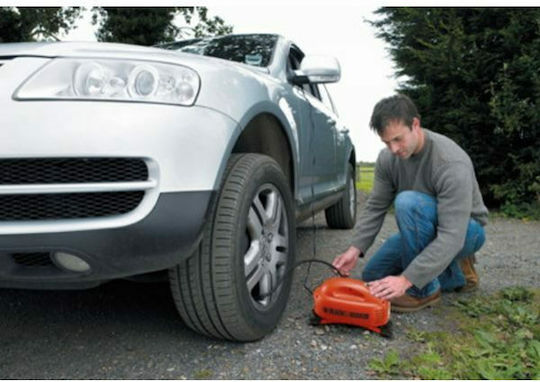 Black & Decker Τρόμπα Αυτοκινήτου 120PSI με Καλώδιο Αναπτήρα 12V (Χωρίς Μπαταρία)