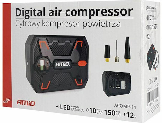 AMiO Τρόμπα Αυτοκινήτου 150PSI με Καλώδιο Αναπτήρα 12V