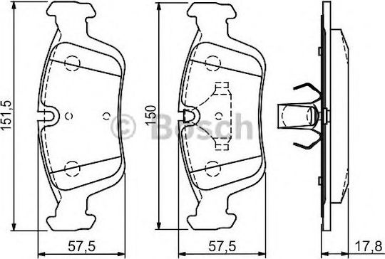 Bosch Σετ Τακάκια Εμπρός 4τμχ για BMW Z3 / Z4 / Σειρά 3