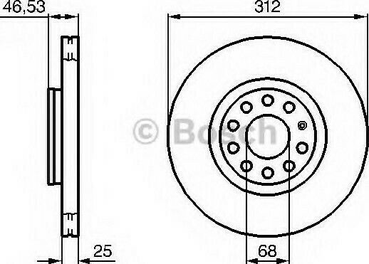 Bosch Brake Discs Front 2pcs for Audi A4 / A6 Seat Exeo Skoda Superb Volkswagen Passat Audi / Seat / VW
