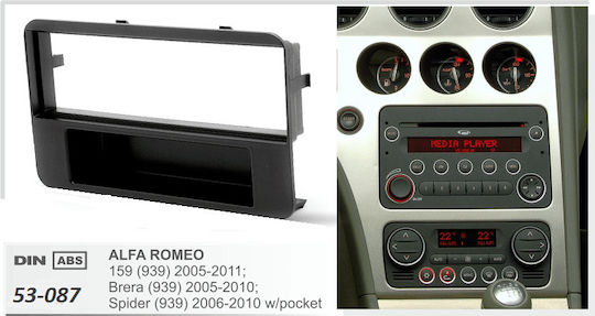 DIN Fascia Panels 2 Din for Alfa Romeo 159 2005 - 2011 / Brera 2005 - 2010 / Brera Spider 2007 - 2010 for Alfa Romeo Brera 2005 2011