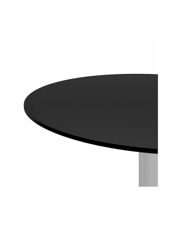 vidaXL Round Glass Side Table Black 40x40x50 cm
