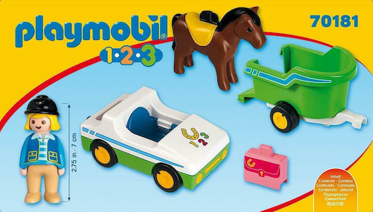 Playmobil 123 Car With Horse Trailer за 1,5+ години години