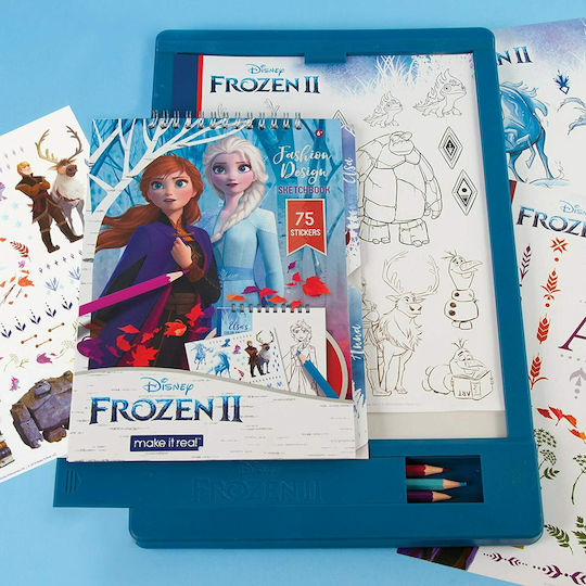 Make It Real Fashion Design Tracing Light Disney Frozen II Malsets 9Stück