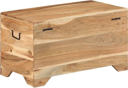 vidaXL Wooden Decorative Trunk Beige 73x39x41cm