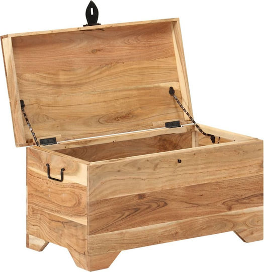 vidaXL Wooden Decorative Trunk Beige 73x39x41cm
