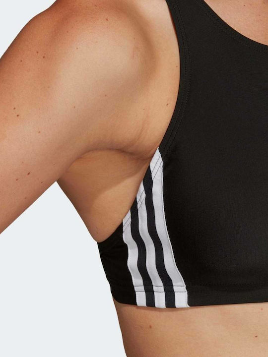 3 Stripes Αθλητικό Set Bikini Μπουστάκι Μαύρο