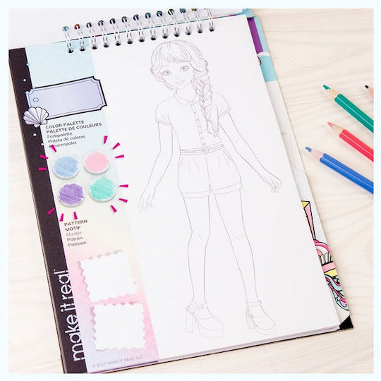 Make It Real Ζωγραφική Fashion Design Sketchbook Pastel Pop για Παιδιά 6+ Ετών