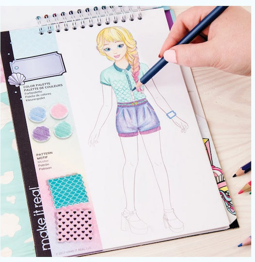 Make It Real Ζωγραφική Fashion Design Sketchbook Pastel Pop για Παιδιά 6+ Ετών