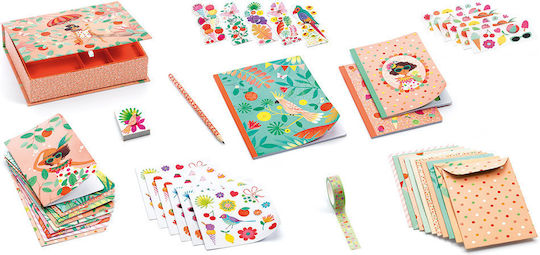 Djeco Paper Cutting Set Box with Office Supplies Exotic Summer