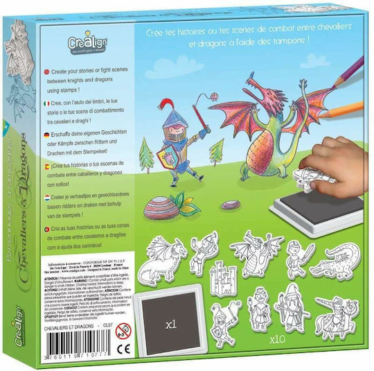 Crealign Stamps Stamps Knights And Dragons for Children 4+ years old Years