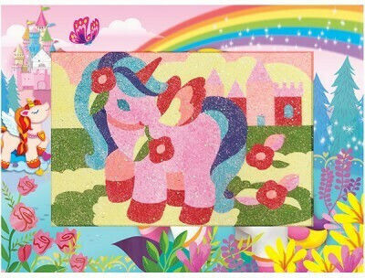 4M Children's Craft Art Craft With Sand And Glitter Unicorns
