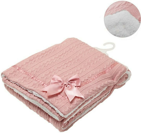 Soft Touch Decke Wickeltücher für Kinderzimmer FBP202 Gestrickt Rosa 75x90cm