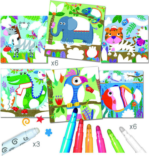 Crealign Painting Magic Markers Jungle Animals for Children 3+ years Years