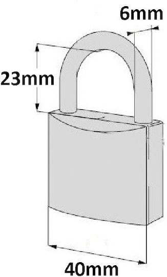 Cisa Steel Padlock Brass with Key 40mm 1pcs