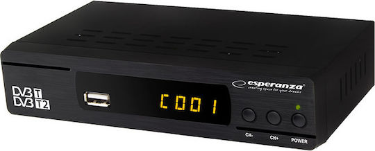 Esperanza EV104 Digital Receiver Mpeg-4 Full High Definition (1080p) with PVR (Record to USB) Connectivity SCART / HDMI / USB