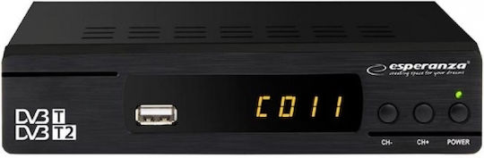 Esperanza EV104 Digital Receiver Mpeg-4 Full High Definition (1080p) with PVR (Record to USB) Connectivity SCART / HDMI / USB